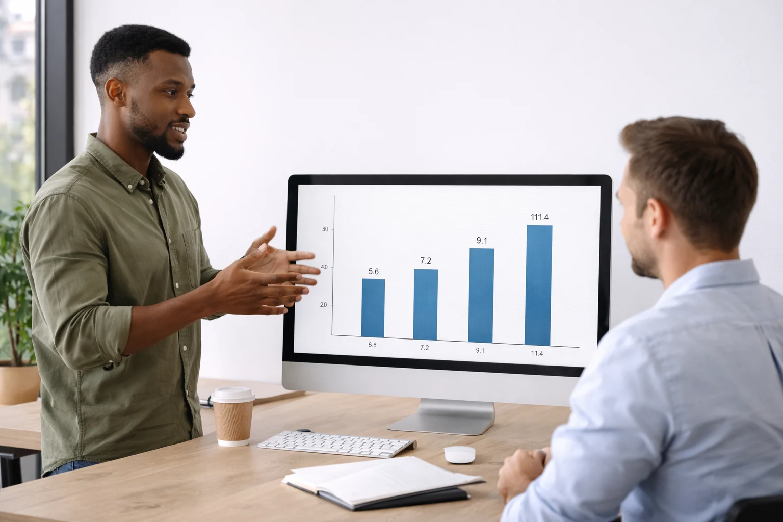 A person reviewing a keyword value report