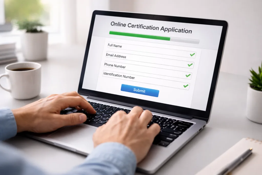 Filling Out Online Certification Application